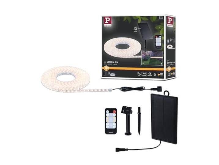 Paulmann Solar Strip LED 10m blanc chaud Télécomm. 1xbatterie 18650 1500mAh noir 71195