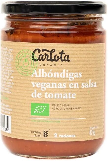 Carlota Organic Almôndegas Veganas Em Molho De Tomate 425g