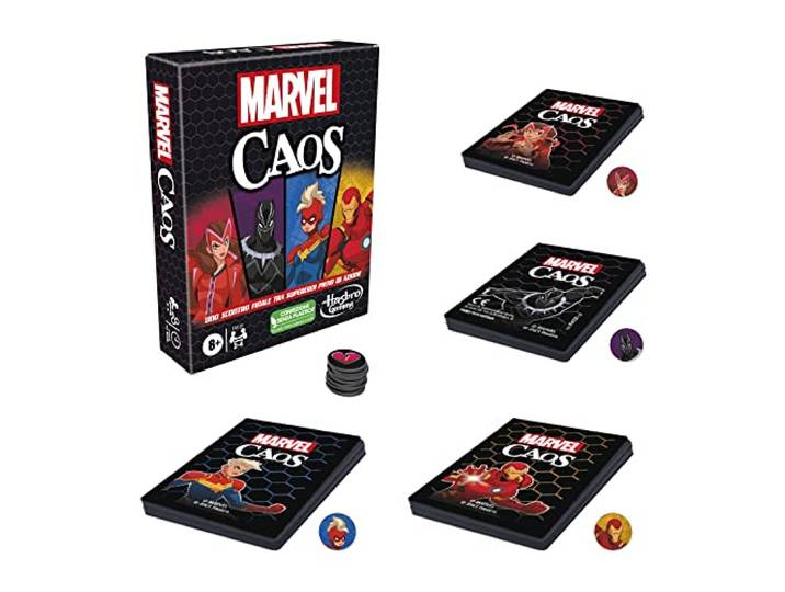 Hasbro Gaming, Marvel Caos, kaartspel met Marvel superhelden, grappig familiespel vanaf 8 jaar, snel en eenvoudig leerspel