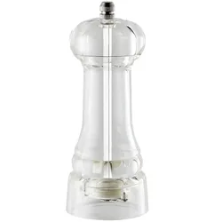 KHG Salz-/Pfeffermühle   ¦ transparent/klar ¦ Kunststoff ¦ Maße (cm): H: 15,5  Ø: 6.0