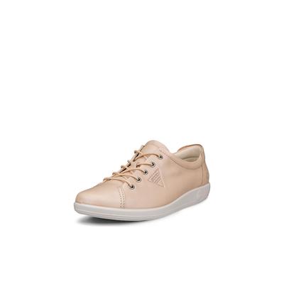 Sneaker ECCO "Soft 2.0", Damen, Gr. 41, Textil, natur, Leder, Schuhe Sneaker, Freizeitschuh, Halbschuh, Schnürschuh mit Retro-Shilouette