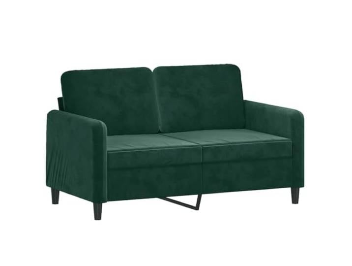 KTHLBRH 2-teiliges Sofaset aus dunkelgrünem Samt mit Kissen Rahmen aus Metall und Sperrholz, Polsterung aus Schaumstoff, 2-Sitzer und 3-Sitzer, 9 Kissen