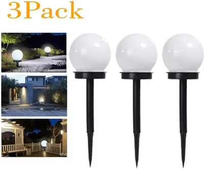 Inspire Curations Solar LED Globe Garden Lights Waterproof Solar Garden Lights For Lawn, Yard, Pathway & Landscape Decor 3pack