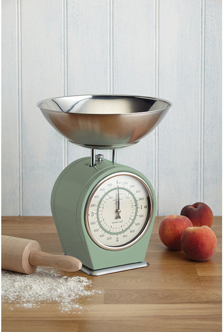 KitchenCraft Living Nostalgia Kitchen Scale Green 30cm H X 25cm W