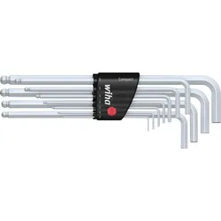 WIHA 36453 - Stiftschlüssel Set im Compact Halter, Sechskant-Kugelkopf, 12-tl