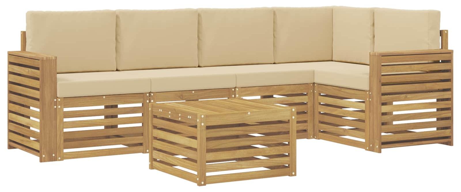Garnitur aus 6 Outdoor-Sofas, Farbe Beige, Maße: 59 x 59 x 37 cm