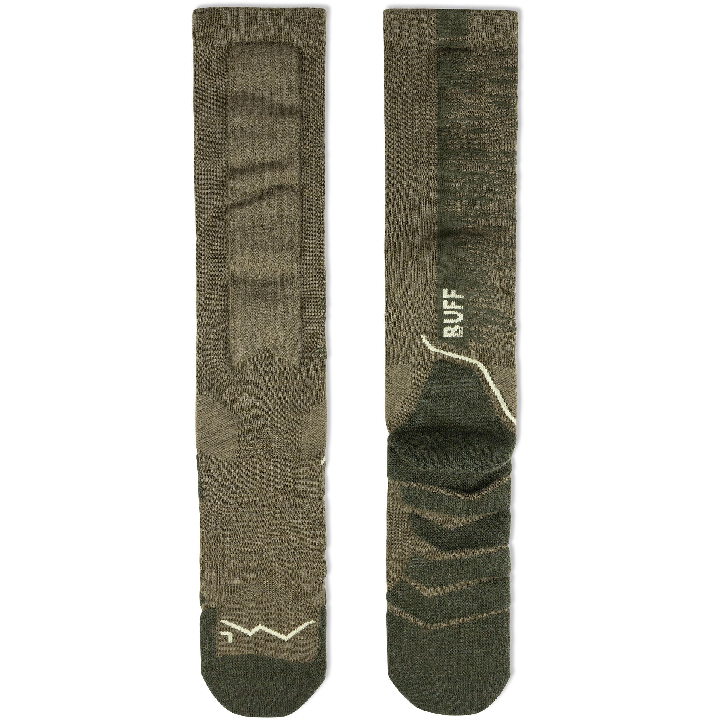 Buff Merino Heavyweight Skisocken oliv Größe 36 Freeride | Skifahren Widerstandsfähig Merinowolle