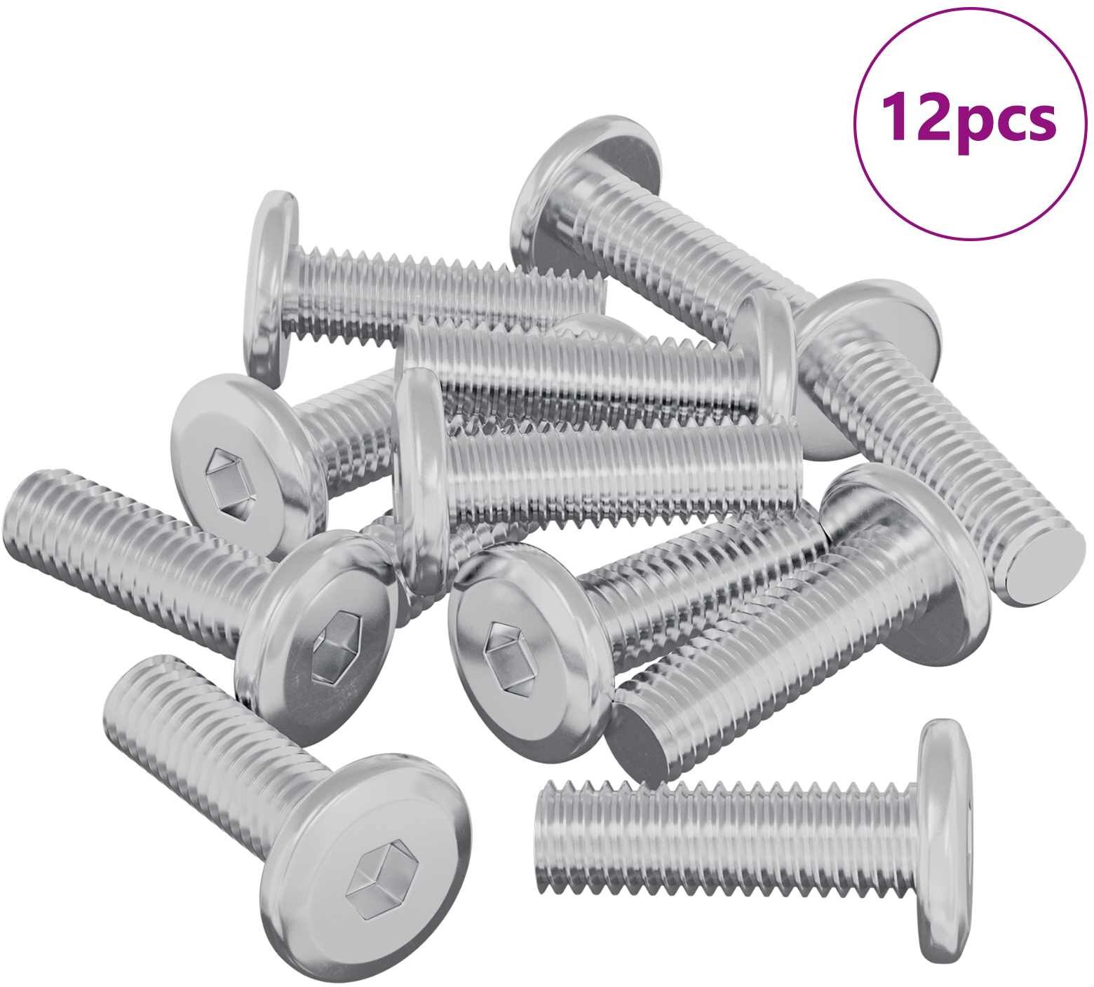 vidaXL Vis 12 pièces Argenté 8 x 25 mm Acier