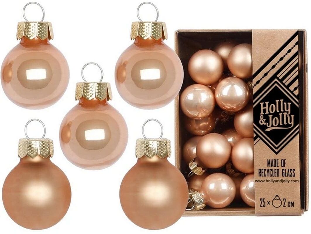 Weihnachtsbaumkugel "Holly & Jolly Weihnachtskugel 36 Stück", rosa (goldbraun), Ø:2cm, Weihnachtsbaumkugeln, Weihnachtsbaumkugel goldbraun 2cm