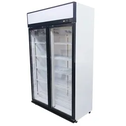 Romux® Glastürkühlschrank MB 750 Liter 2 Türen Belüftet | Professioneller Getränkekühlschrank mit Glastür & LED
