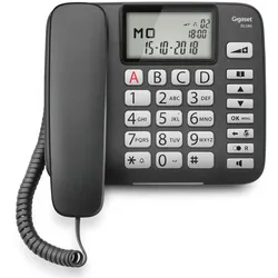 Gigaset DL580 Komfort-Telefon mit großen Tasten und beleuchtetem Display - schwarz