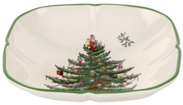Spode Christmas Tree Sculpted Square Dish - 5.5 in