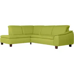 ECKSOFA mit Ottomane links Kaylil Flachgewebe apfel