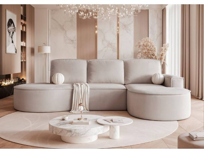 yourhouse24 Ecksofa Design-Sofa SOFIA XL in organischem Look, mit Bettfunktion & Bettkasten