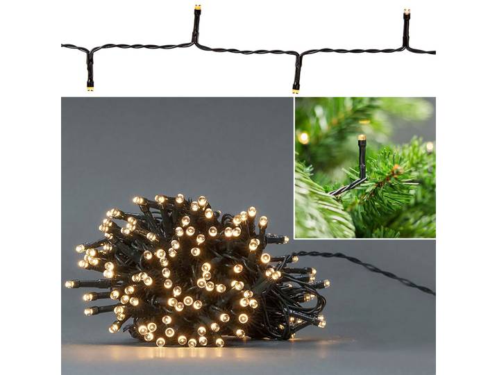 LED Lichterkette, Batterie, 192 LEDs, warmweiss, 7 Lichtmuster, IP44, 14.4 m