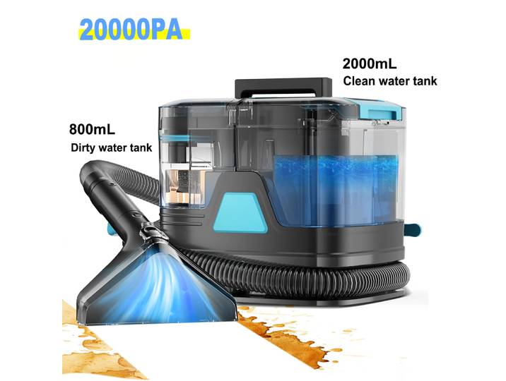 Nettoyeur de tapis à eau C8, aspiration puissante de 20 KPa, nettoyeur de taches portatif, double réservoir d'eau, machine à nettoyer les taches pour les taches d'animaux, les canapés, les voitures