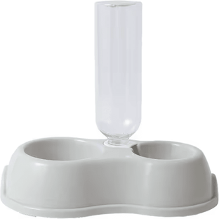 Inspire Curations DuoFlow Automatic Feeding & Drinking Pet Bowl gray