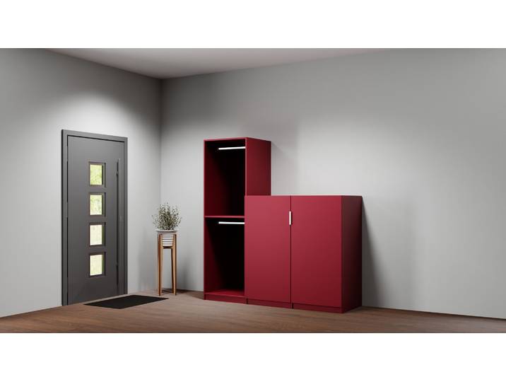 Treppenkleiderschrank nach Maß - Stufenkommode mit vielen Optionen Premium Dekore Burgund­rot
