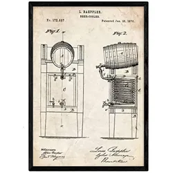 POSTER Patent Bier Kühlschrank A3 Rahmenlos