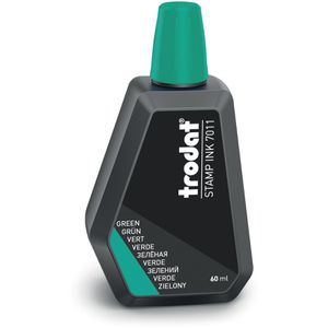Trodat Stempelfarbe 7011, wasserbasiert, grün, für Schaumstoff- und Filzkissen, dokumentenecht, 28 ml