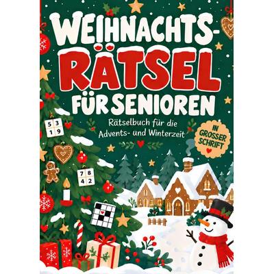 Weihnachtsrätsel für Senioren: Rätselbuch in großer Schrift mit festlichen Rätseln für die Advents- und Winterzeit, Taschenbuch von Blaukirsch Verlag,