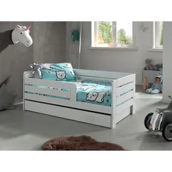 Kinder-/Juniorbett mit Bettlade ca. 70x140 cm Weiß