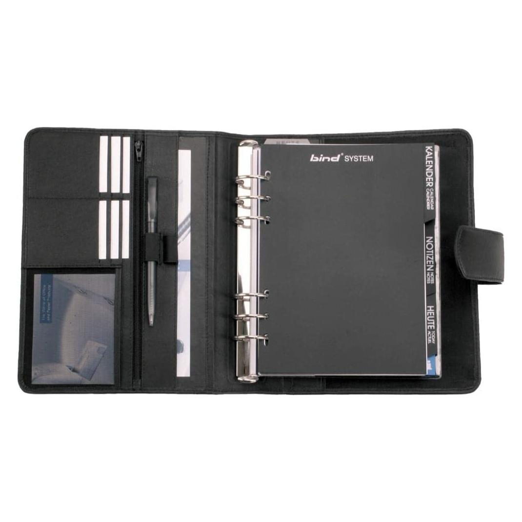 Bind Systemplaner A5 Office, Nappaleder, schwarz, mit Magnetverschluss Systemplaner A5 aus feinem sc (A5) (T5-1)