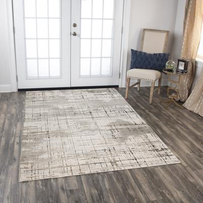 Alora Decor Graystone Abstract Lines Ivory Polyester Area Rug