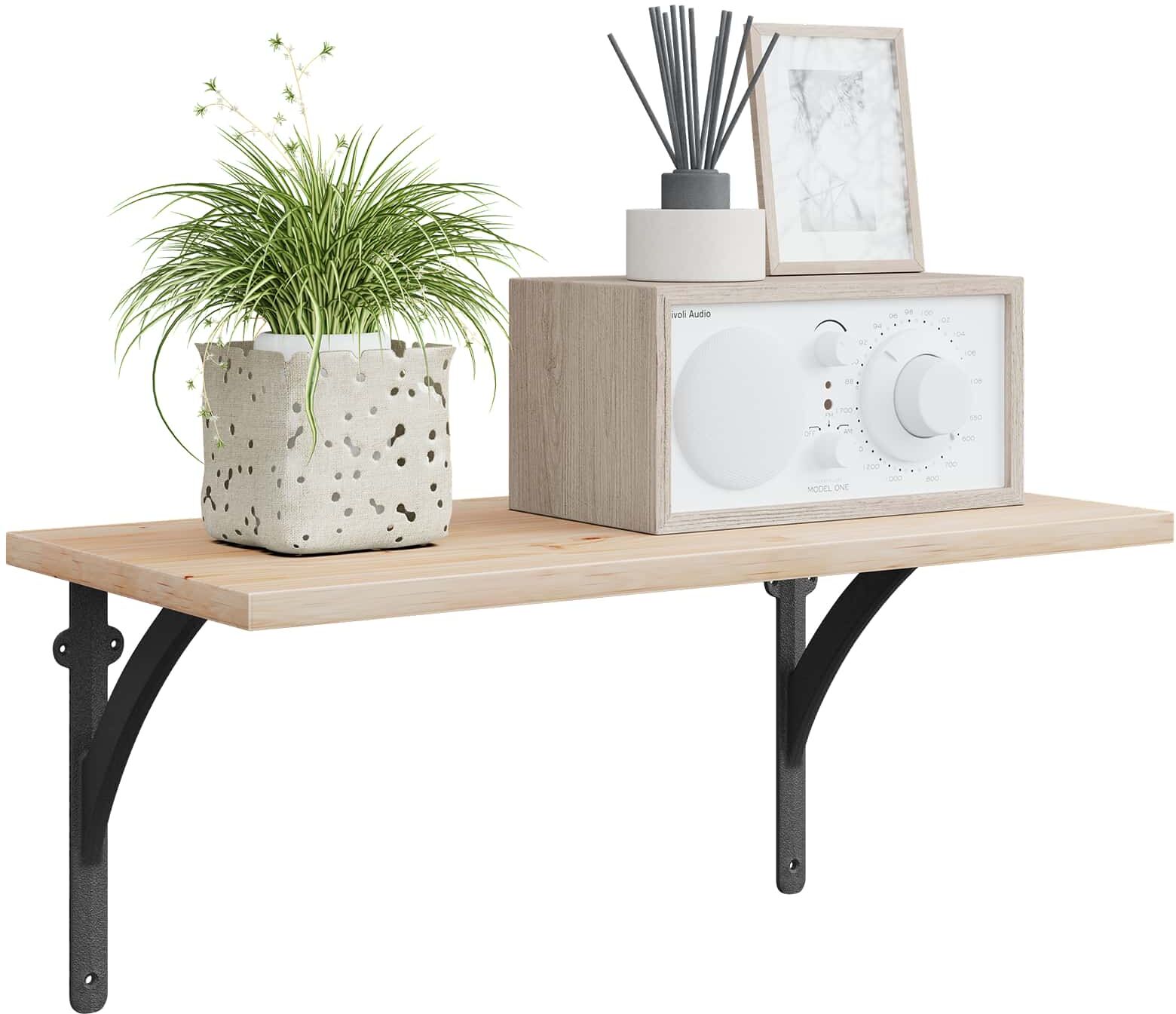 vidaXL Supports d'étagère murale 2 pc Noir 21 x 21 x 3.5 cm Acier