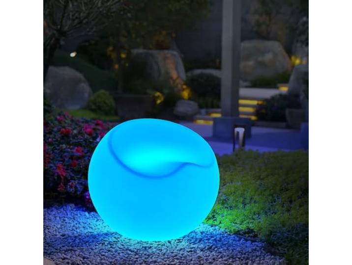 Eurohandisplay LED Gartenleuchte Leuchtende Sessel Tisch Sparsam mit Fernbedienung. Wiederaufladbar RGBW Helligkeit einstellbar Neu Schick (YXF-6565 Sessel Rund)