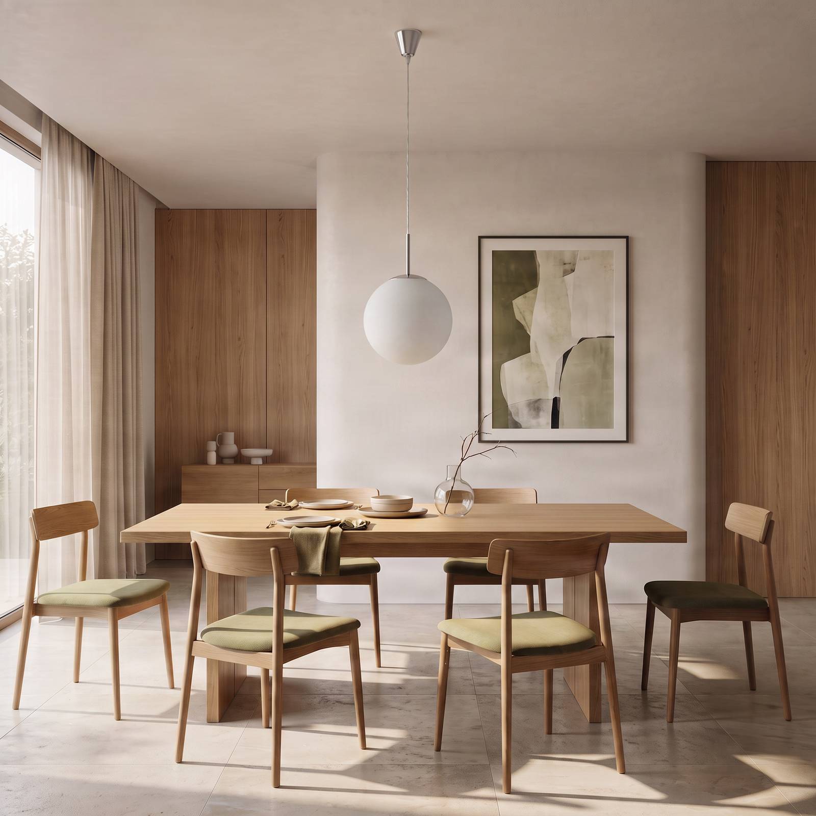 Glas Hängelampe Marike Lindby, dimmbar, weiß / opal, für Wohn- / Esszimmer, Glas, Modern, Pendelleuchte
