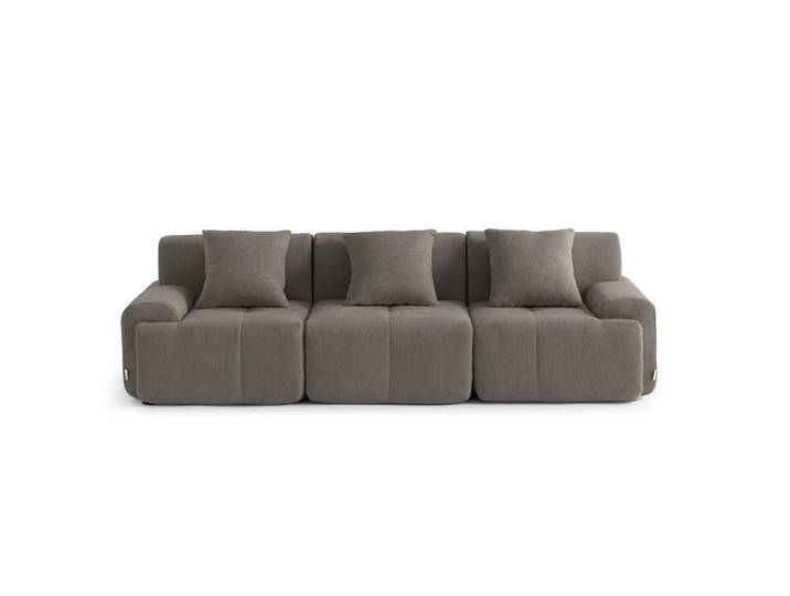 MILYsofa 3-Sitzer-Sofa Chenille Aschbraun, Braun, Füllung: Viskoelastischer Kern,Komfortschaum,Viskoelastischer Kern, einzeln stellbar, 260x73x95 cm, Wohnzimmer, Sofas & Couches, Sofas, 3-Sitzer Sofas
