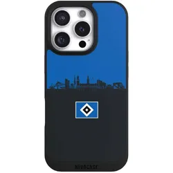 Nivocase Handyhülle für Apple iPhone 16 Pro Hülle NIVOpure Case Schwarz HSV Hamburg Skyline (Apple iPhone 16 Pro), Smartphone Hülle, Schwarz