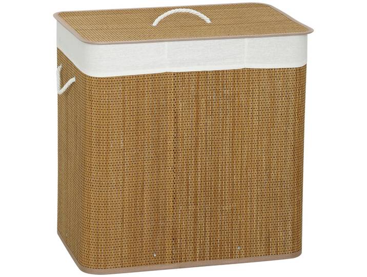 Homcom Wäschekorb Bambus Braun, Holz, 40x60x60 cm, Haushalt & Reinigung, Wäschepflege, Wäschekörbe & Tonnen