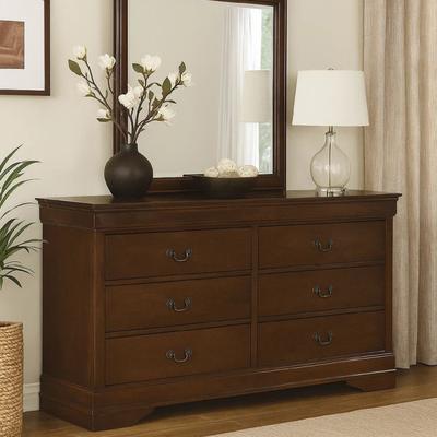Benjara 6 Drawer Wooden Dresser In Contemporary Style, Brown