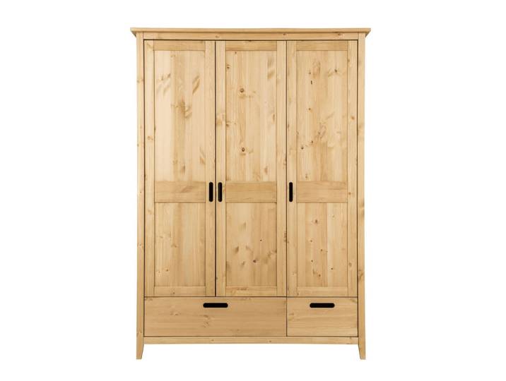 Kleiderschrank 3-trg. 'Maja' 144cm Kiefer massiv laugenfarbig