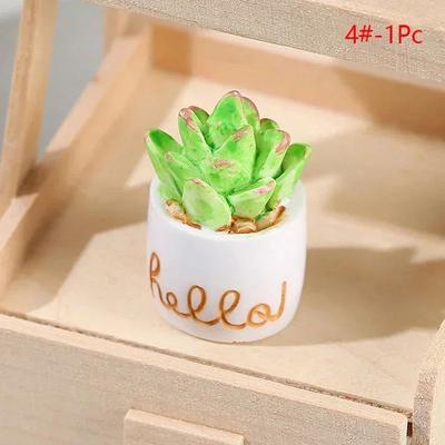 Uplift Treasures Mini Resin Dollhouse Plant Pot Decor 4