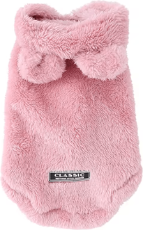 Inspire Curations CozyPaws Fleece Pet Hoodie Cat Sweater For Warmth, Comfort & Cold Weather Style pink xl