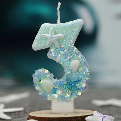 Uplift Treasures Ocean Beach Starfish Number Birthday Candle Decoration 3