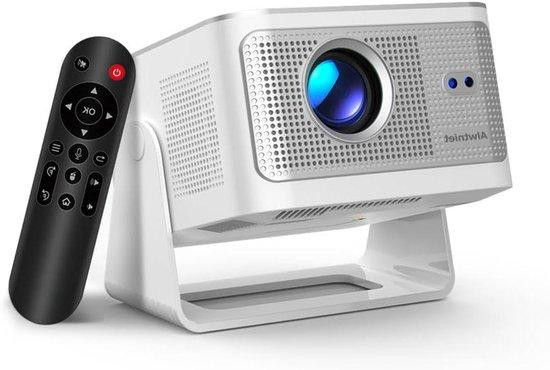 Alwtniet Draagbare Beamer Mini Projector - Android 14 WiFi 6 - Native 1080P - Wit