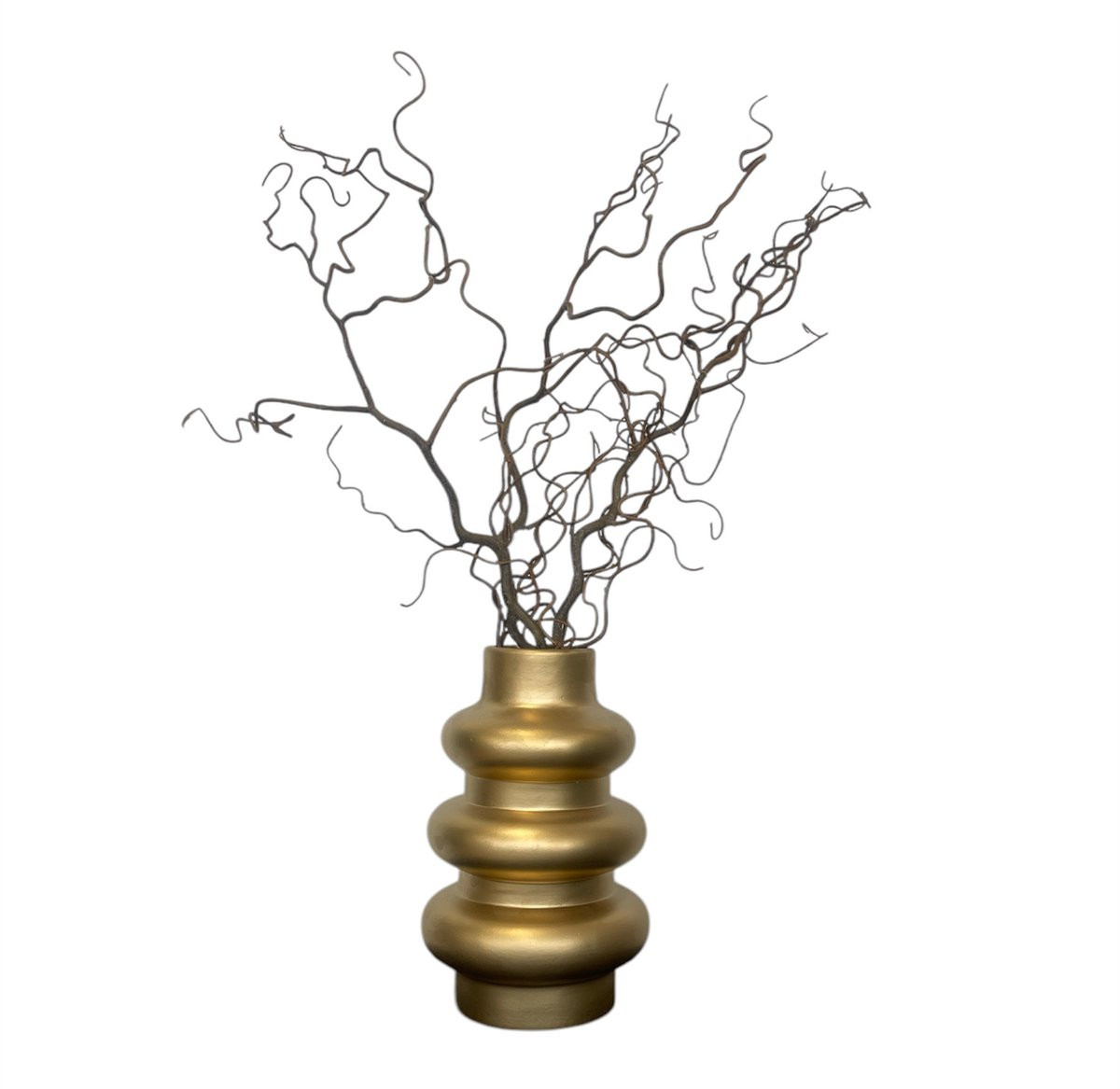 Bellatio Design Kronkelhazelaar kunst siertak groot - 3 stelen - 87 cm