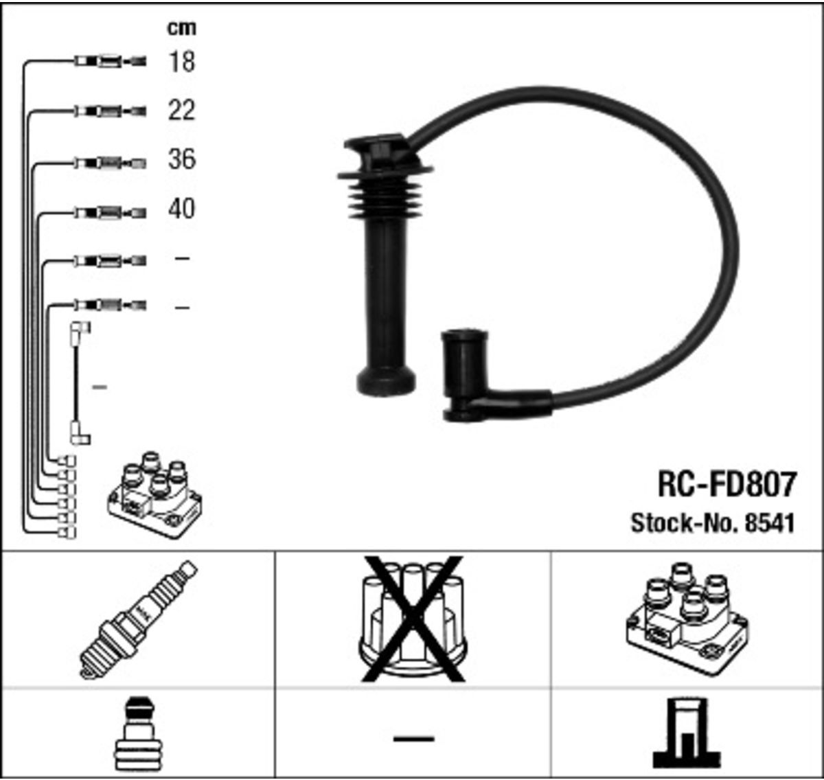 Ngk Set di cavi d'accensione 8541