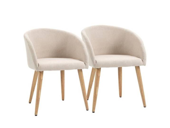 Lot de 2 chaises design ANGELINA beige