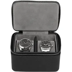 Stackers Pebble Reise-Uhrenschachtel 2-Fächer schwarz-grau