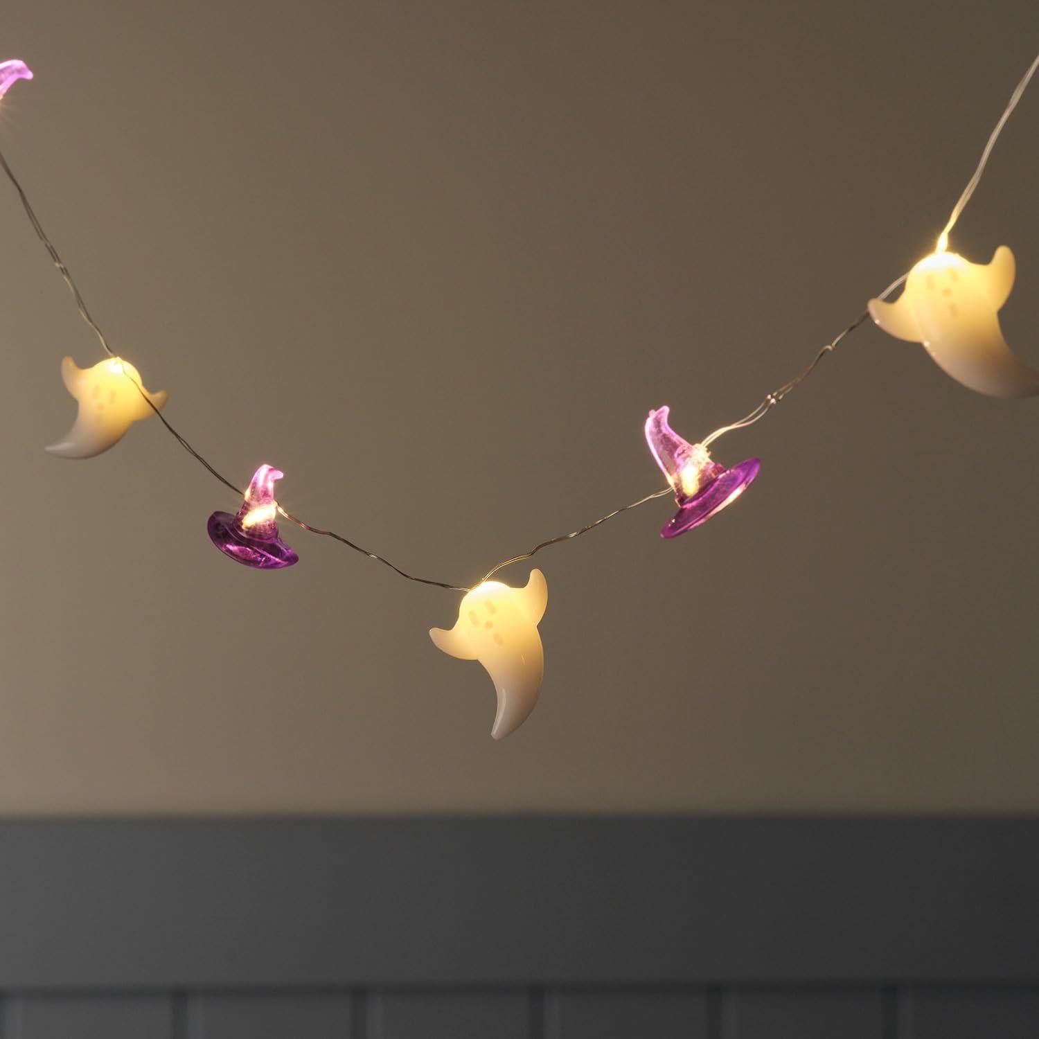Dripio Lichtslinger met spook- en heksenmotieven, 20 LED's, timerfunctie, 1,65 meter