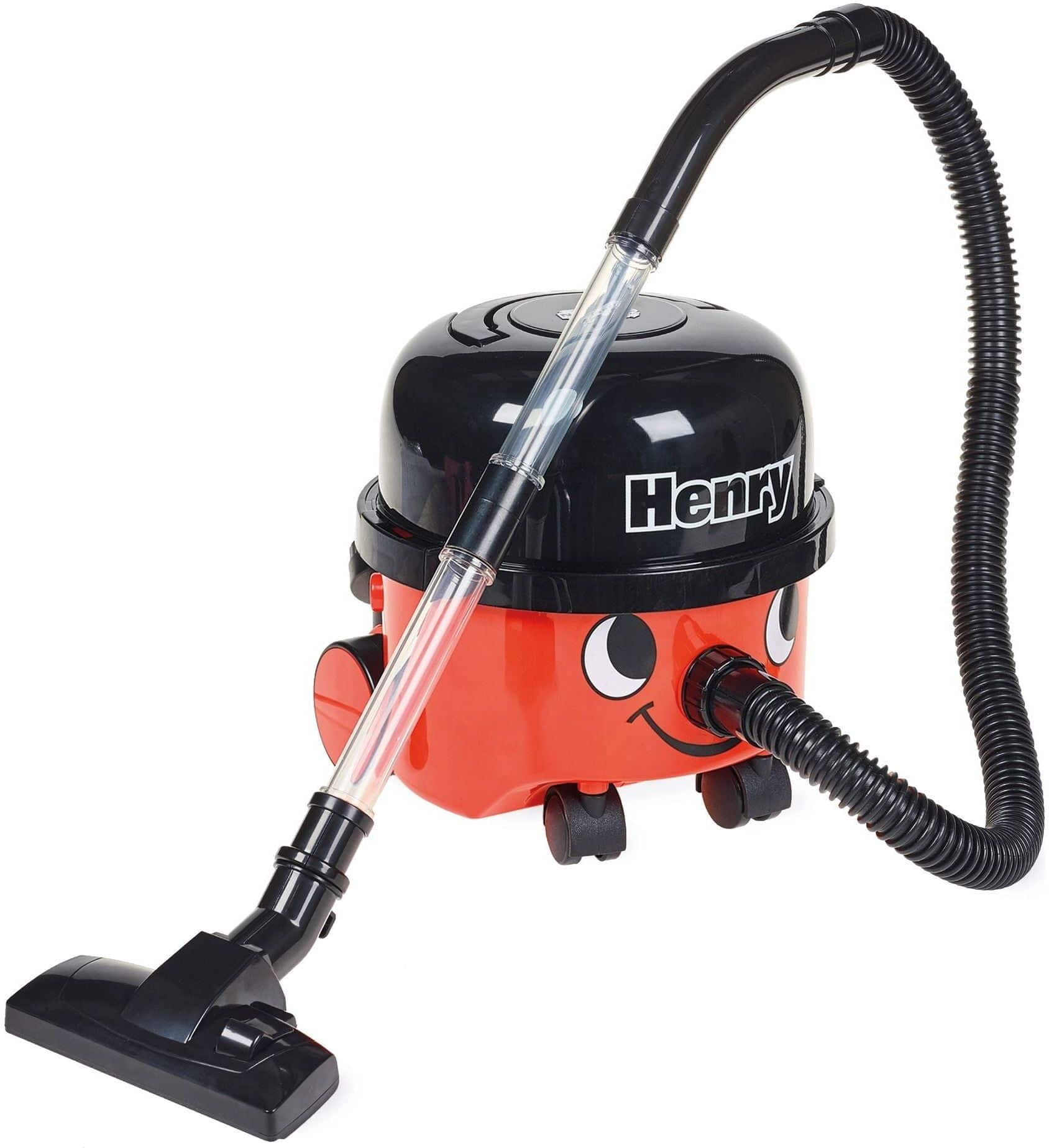 Casdon Henry Toy Vacuum Cleaner with Working Suction for Kids - Ages 3 and Up - Red-and-Black
