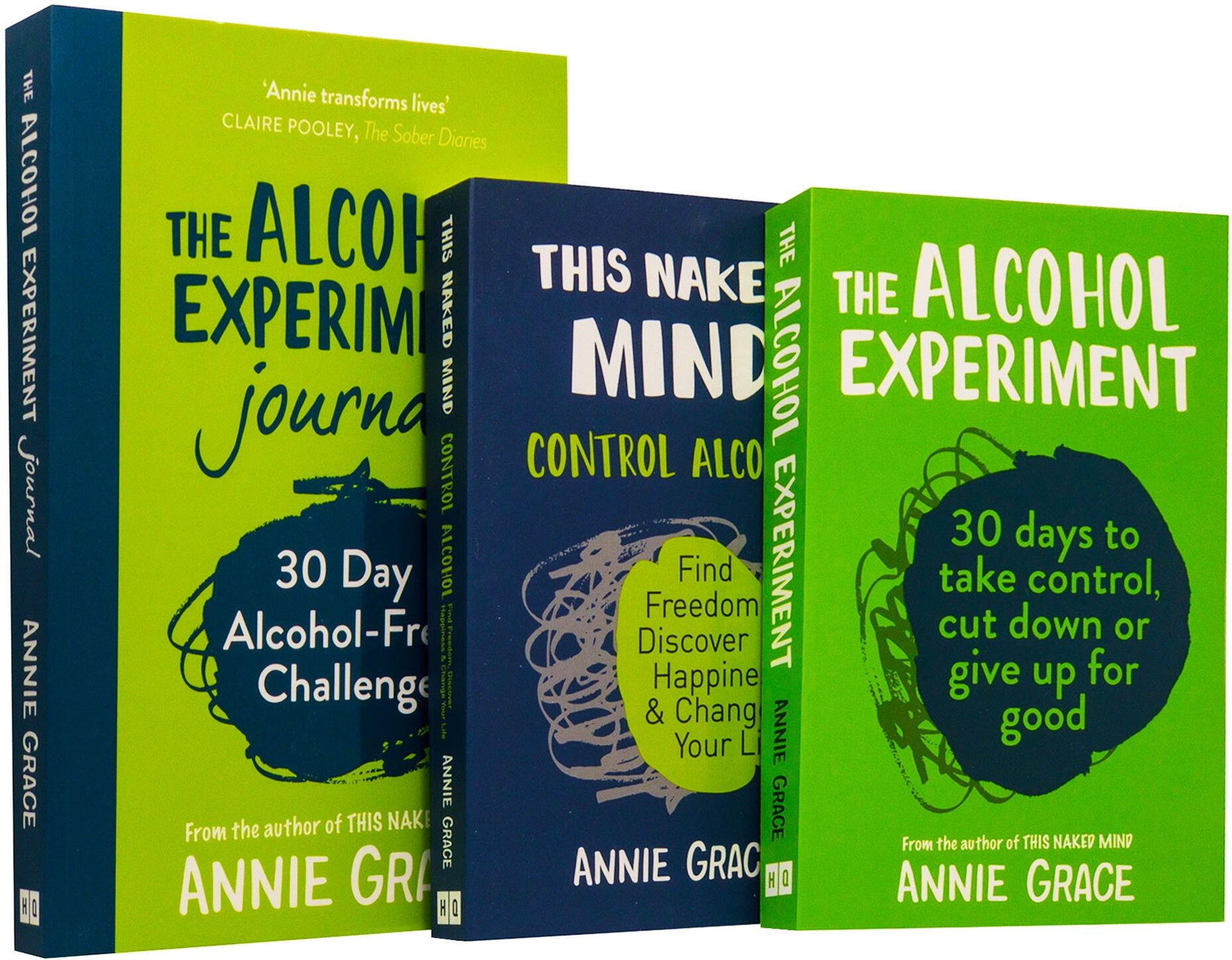 HARPERCOLLINS Annie Grace Collection 3 Books Set (The Alcohol Experiment, The Alcohol Experiment Journal, This Naked Mind)