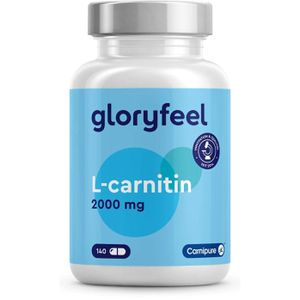 gloryfeel Carnitin Aminosäure L-Carnitin, 140 Kapseln, Carnipure von Lonza, 132 g