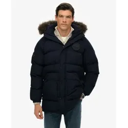 Superdry für Herren. M5012208A Langer Parka Everest Baffled navy (L), Lässig, Polyester, Marine