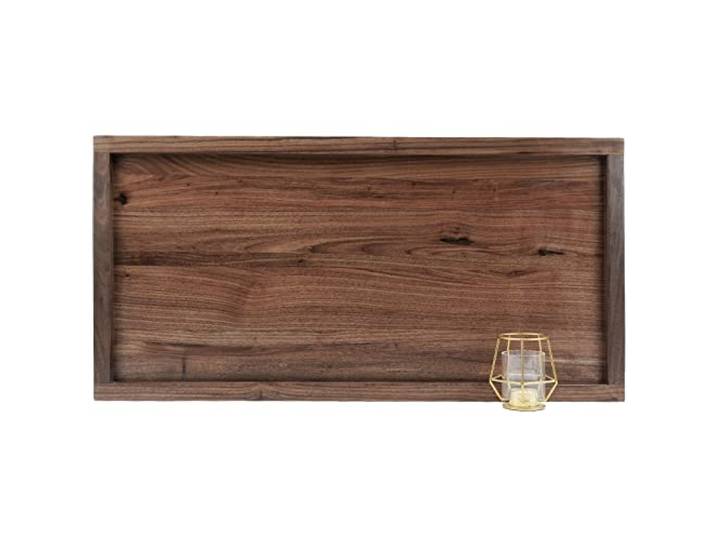 MAGIGO Ottoman-Tablett, rechteckig, 76,2 x 38,1 cm, Walnussholz, Schwarz Serviertablett für Tee, Kaffee, klassisches Holz, dekorativ, Walnussholz, langes Serviertablett